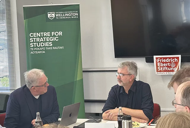 Discussing current German politics in Wellington