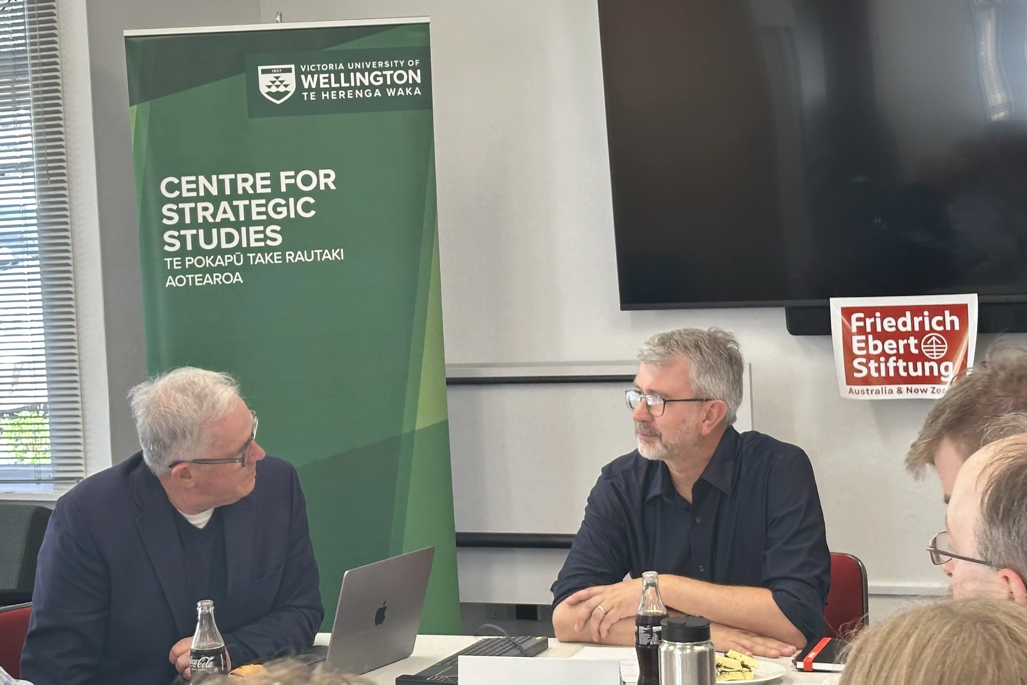 Discussing current German politics in Wellington